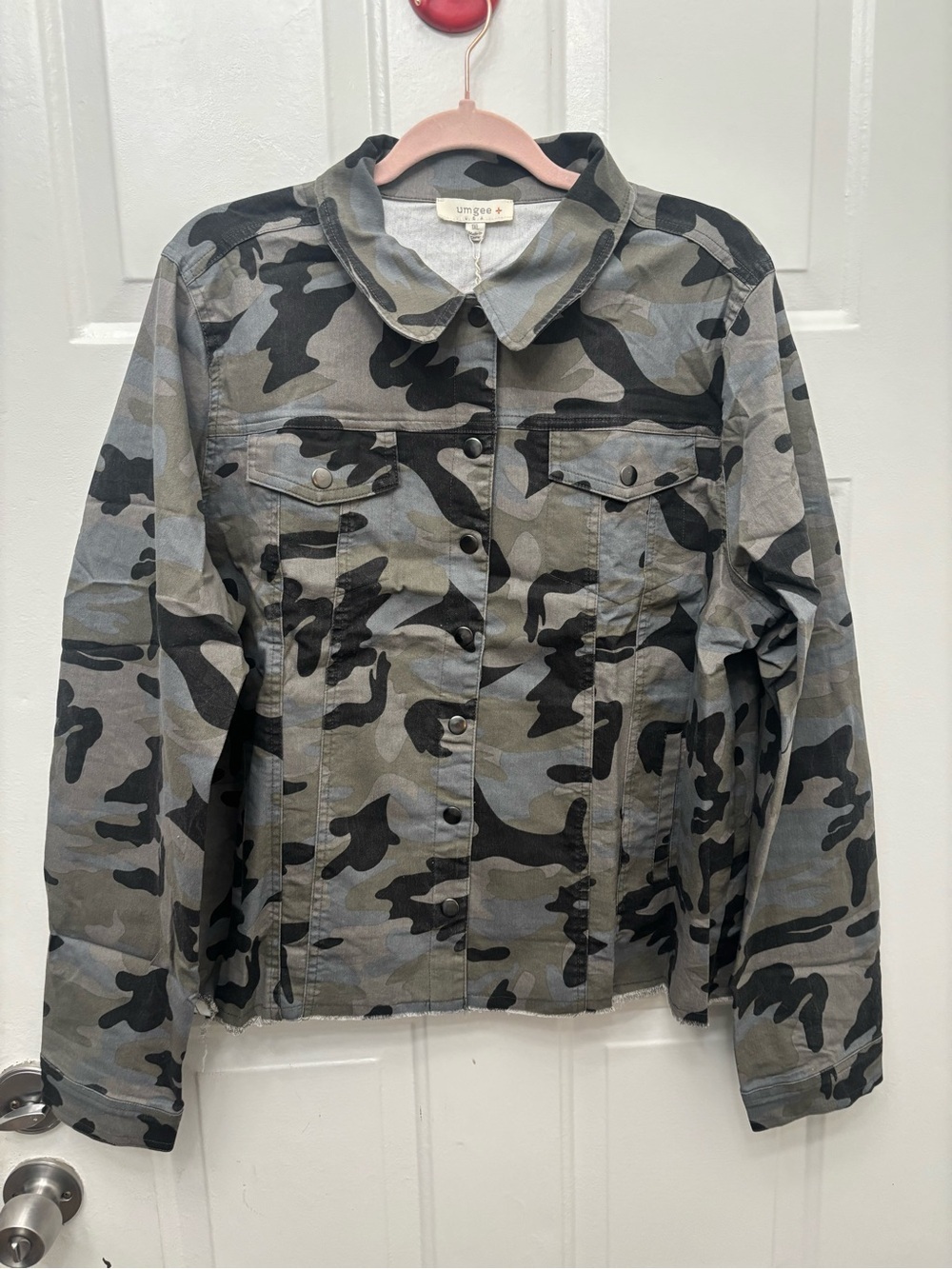 Umgee Olive & Gray Camo Utility Jacket - Women's